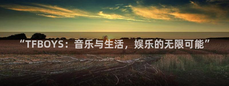 恒行体育3：“TFBOYS：音乐与生活，娱乐的无限可能”